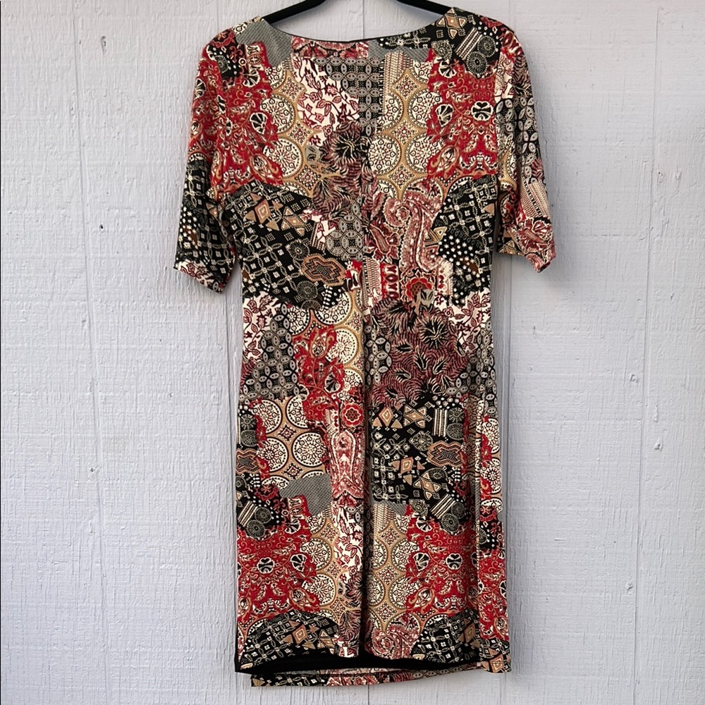 Connected Apparel Multicolor Patchwork Mini Dress - image 6